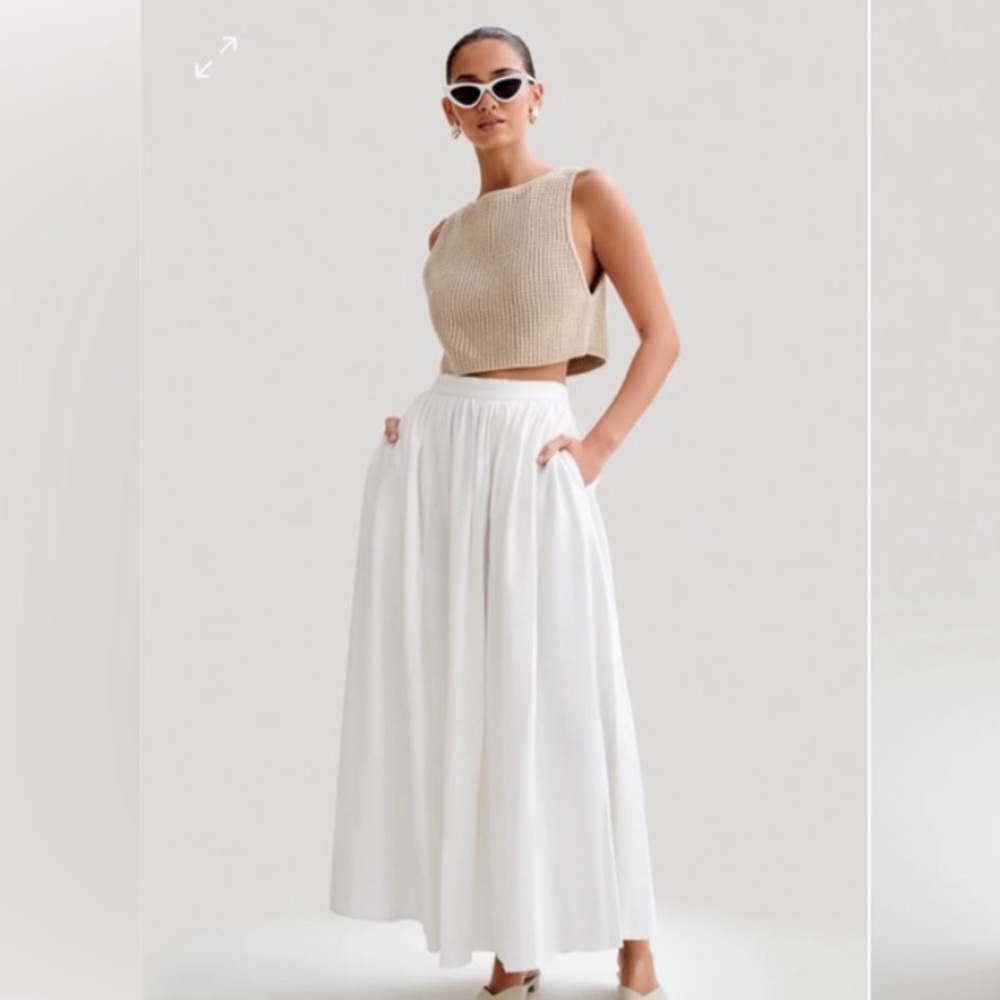 Meshki Clarence Linen A line maxi skirt